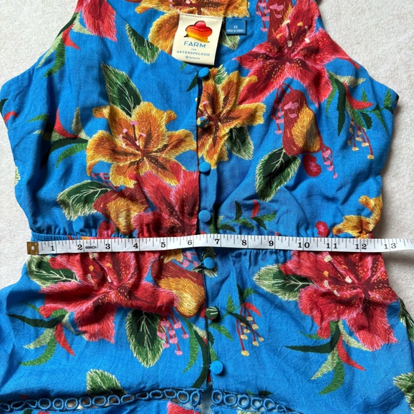 FARM Rio Ruffle Button Front Tank Top XS - Picture 12 of 14